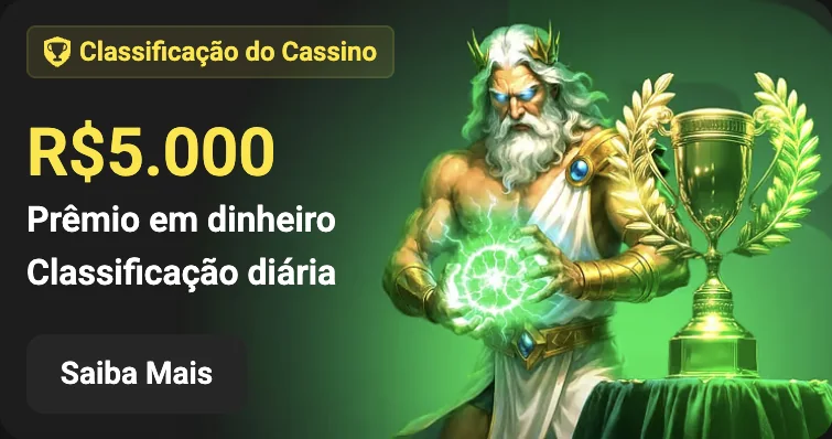 Classificação diária do cassino: R$ 5.000 em dinheiro